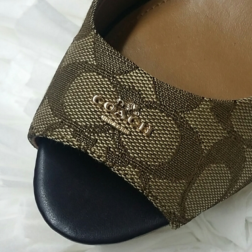 Coach Signature Ferry Wedges Platform Sandals 9.5 - Picture 11 of 15